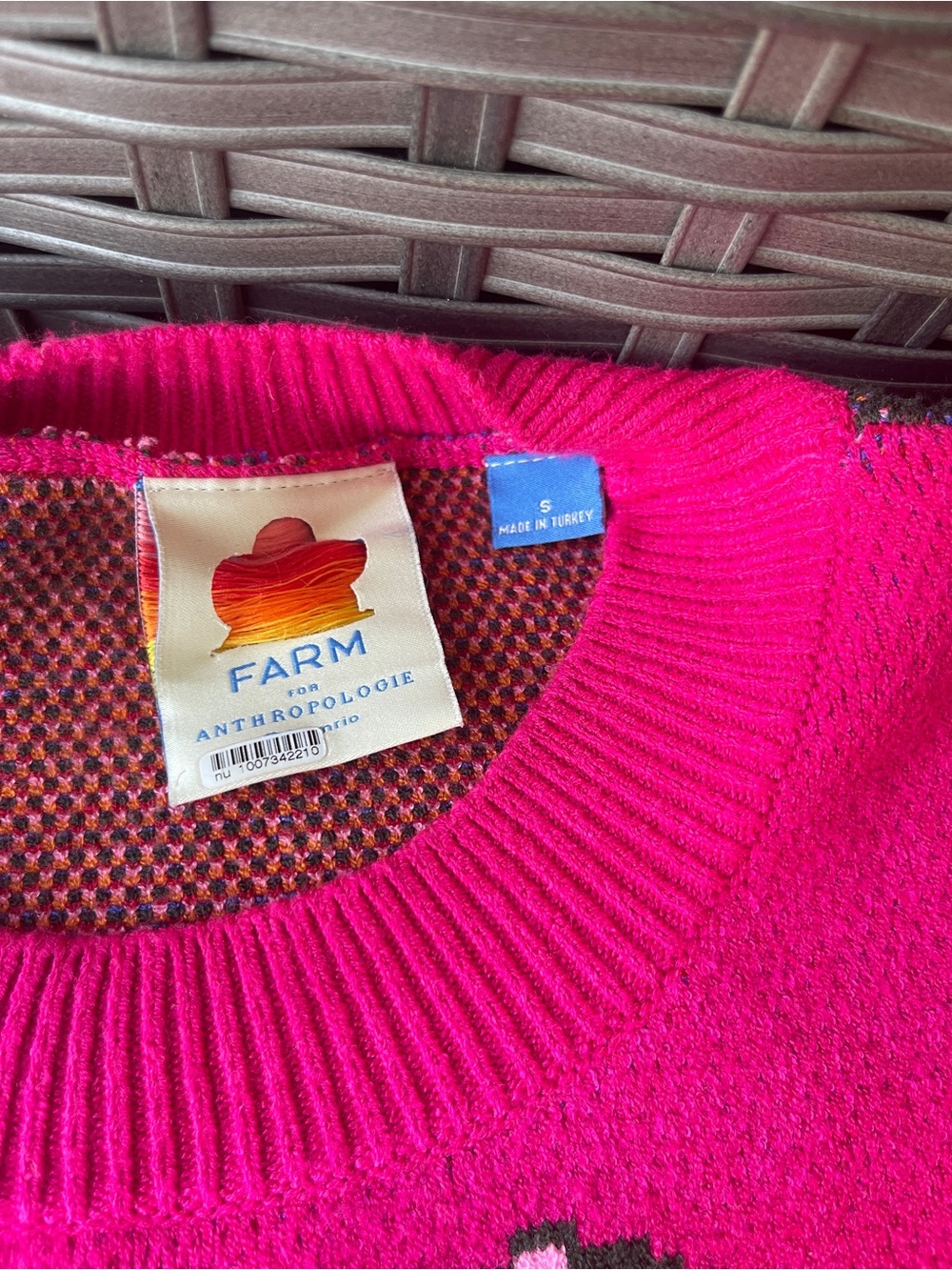 FARM Rio Hot Pink Parrot‑Print Knit Dress - Long Sleeve - Size S - Picture 4 of 12